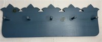 VTG Blue Wooden Wall Coat Rack/Hook