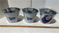 3 Miller Lite Buckets