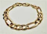 14k Solid Gold Link 8" Bracelet