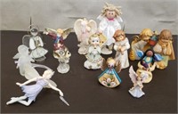 Lot of Angel Figurines. Assorted Materials &