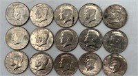 15 Kennedy Half Dollars