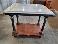 Marble, metal, & wood table