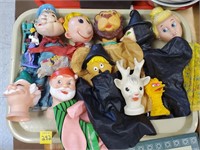 Tray of Vintage Hand Puppets