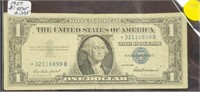 1957 BLUE SEAL $1 STAR NOTE SILVER CERTIFICATE