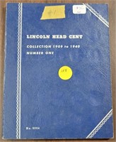 1909-1940LINCOLN HEAD PENNY BOOK W/APPROX 83 COINS