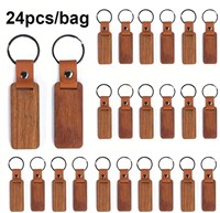 24pcs Wooden Keychain For Men