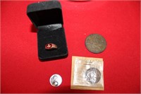 Misc. Masonic Pieces, Marked 14KT Ring, etc.