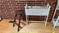 Wicker Planter wooden fold up stool