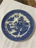 Mid century blue willow grille plate