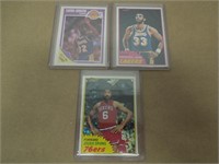LOT 3 '81/89 TOPPS NBA CARDS J ERVING, KAREEM A-J