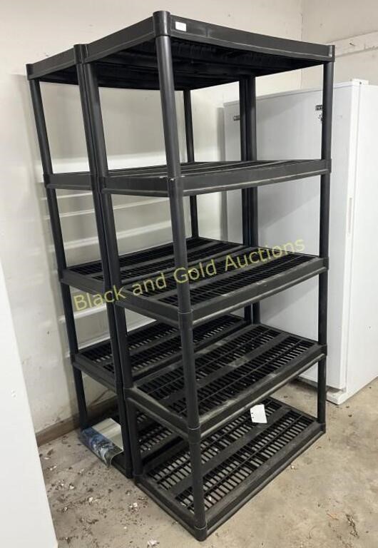 2 Plastic Shelving Units