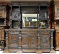 Exceptionally Carved Neo Renaissance Oak Cabinet.