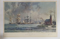 John Stobart "Nantucket Whaling Port" Hand Signed