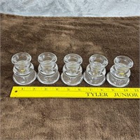 Set of 5 Glass Candle Holders