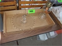 OIL LAMP- GLASS TID BIT TRAY