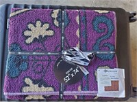 Kohani area rug ,purple/tan/black 52" X 74"