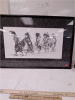 Framed pencil artwork by Rick numbered