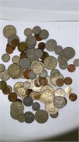 Lg group of foreign coins