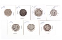 90% SILVER WASHINGTON BARBER LIBERTY QUARTERS - 7