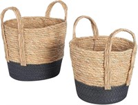 SM3861  Seagrass  Paper Rope Baskets Set of 2
