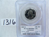 TEN (10) 2003-S Arkansas Quarter PCGS Graded PR69