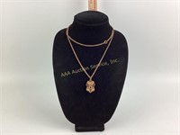 Victorian gold filled necklace with black