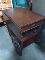 Cherry serving cart w/ tray