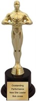 Achievement Gold Toned Award Trophy x4