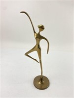 Vintage Dancing Brass Statue 12"