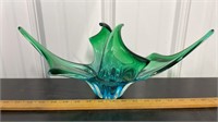 Unmarked Art Glass Centerpiece (16.5"W x 7"H)