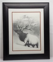 STILL ON THE TOP Bull Elk Mountainscape Print