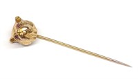 10K Gold Dog Head Stickpin