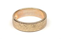 14K Yellow Gold Etched Wedding Band Ring (sz 5.5)