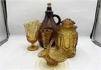 Vintage Amber Glass Lot