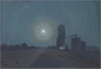 Mike Lynch "Harvest Moon" Oil Painting 1989