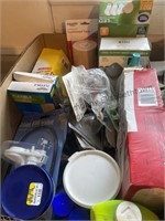 Two boxes of personal care items, plus lint