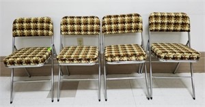 (4) 1970's Samsonite Padded Chrome Folding Chairs