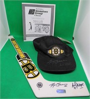 SIGNED Andy Moog Gerry Cheevers Stick & Hat