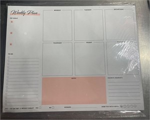 (12 x9.5”) Weekly Planner Notepad