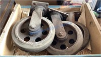 LARGE CASTER WHEELS (4) TWO SWIVEL, TWO STRAIGHT