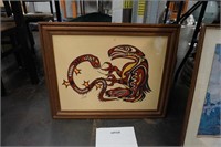 Daphne Odjig original painting-Eagle & Snake