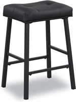 24 inch Bar Stools  Saddle Seat  Black Legs  1 Pc