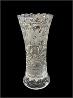 10 “ Etched Crystal Vase-Heavy