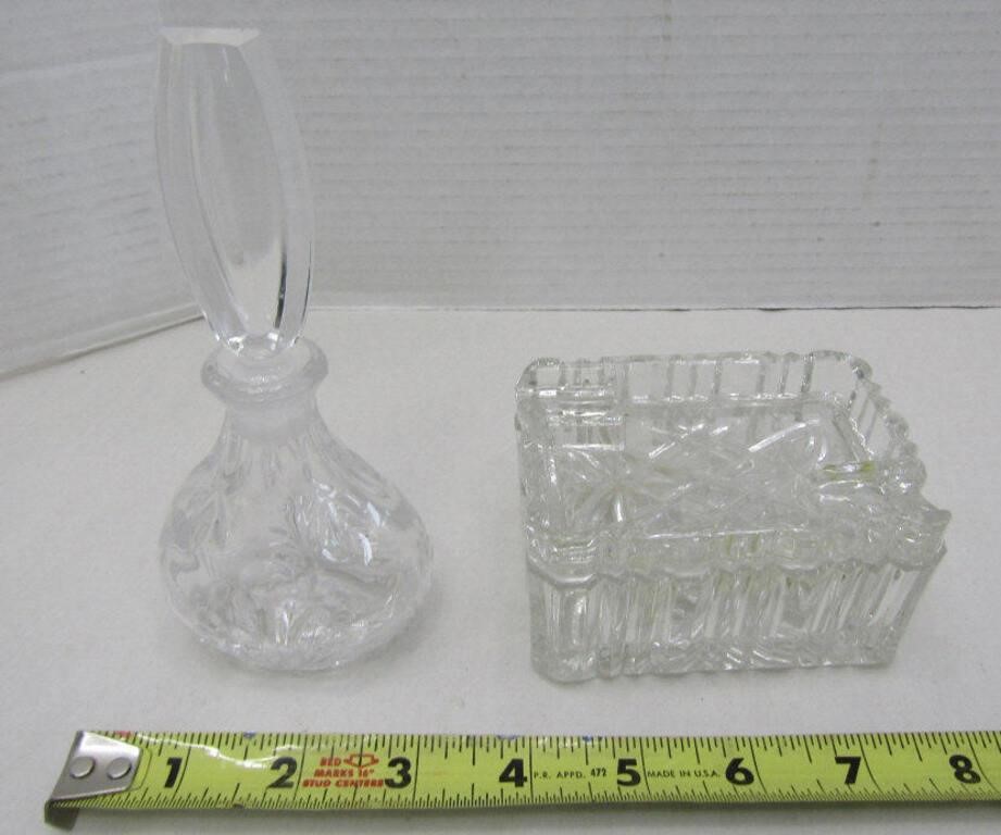 Vintage Crystal Ashtray & Perfume Bottle