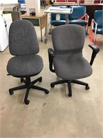 Rolling Office Chairs Lot of 2 One with Arms