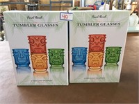 2 Sets NEW Final Touch Tiki Tumbler Glasses $80