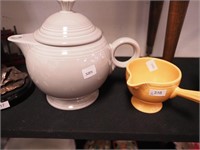 Fiesta ball teapot and stick-handled creamer