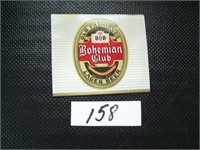 Old Fashioned Bohemian Club Lager Beer Label