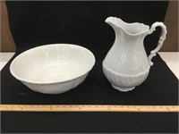 Ironstone Pitcher and Bowl