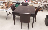 LEATHER TOP GAMING TABLE- WITH 4 LEATHER MATCHING